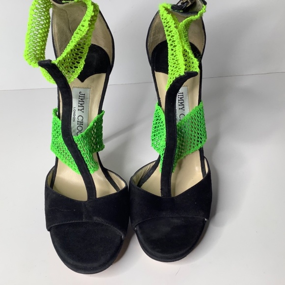 Jimmy Choo Black and Green Heels - Picture 5 of 15